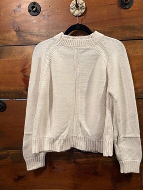 Moon River Cream Raglan Knit Crewneck Sweater
